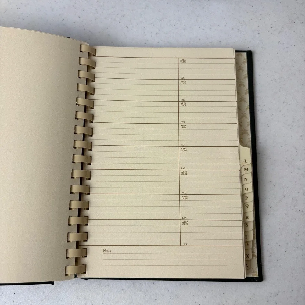 Brooks Brothers Telephone Directory Address Book Vintage Green Gold Gift Box